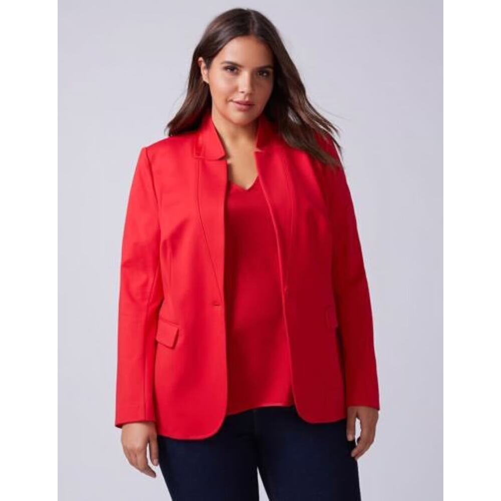 Lane Bryant Red Double Weave Ponte Stretch Blazer NWT 20W